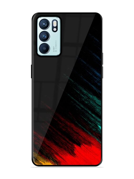 Color Pattern Glossy Metal Phone Cover for Oppo Reno 6 (5G) Zapvi