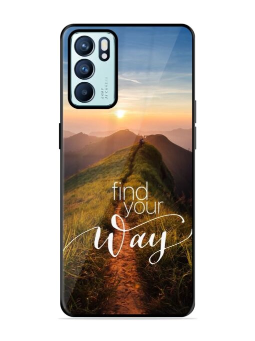 Find Your Way Glossy Metal Phone Cover for Oppo Reno 6 (5G) Zapvi