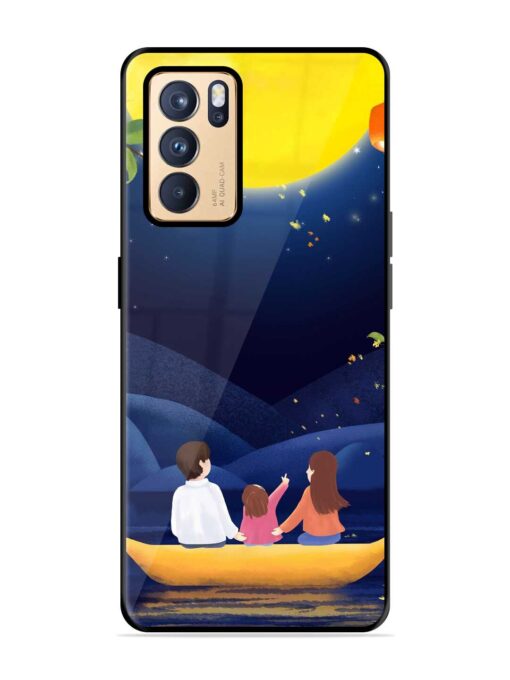 Happy Family And Beautiful View Glossy Metal Phone Cover for Oppo Reno 6 Pro (5G) Zapvi