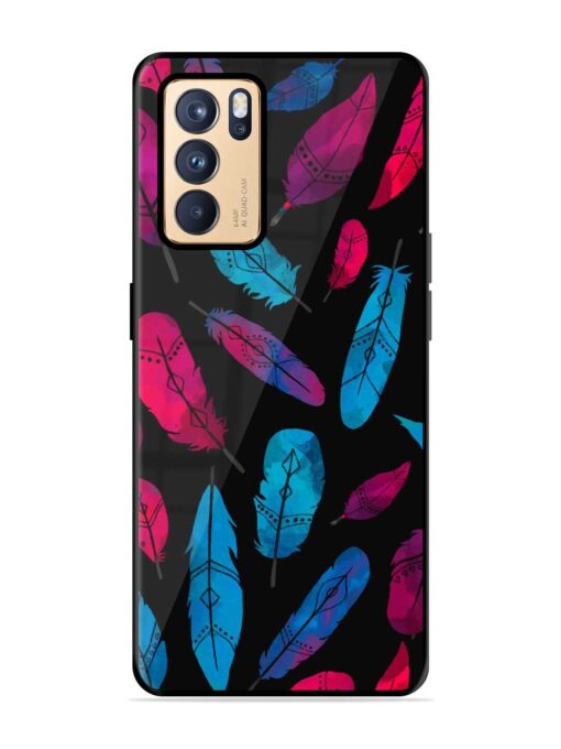 Feather Art Glossy Metal Phone Cover for Oppo Reno 6 Pro (5G) Zapvi