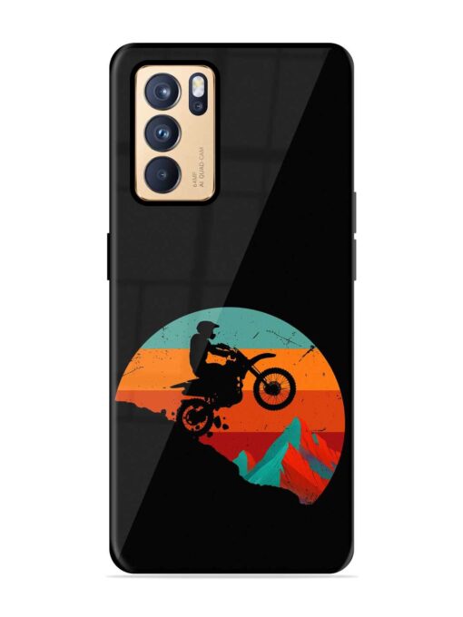 Mountain Bike Glossy Metal Phone Cover for Oppo Reno 6 Pro (5G) Zapvi