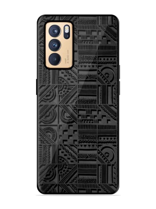 Seamless Pattern Glossy Metal Phone Cover for Oppo Reno 6 Pro (5G)