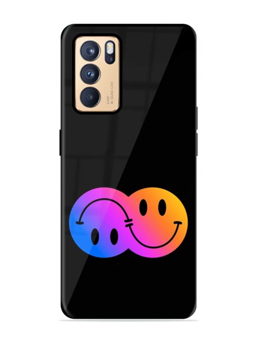 Gradient Smile Art Glossy Metal TPU Phone Cover for Oppo Reno 6 Pro (5G) Zapvi