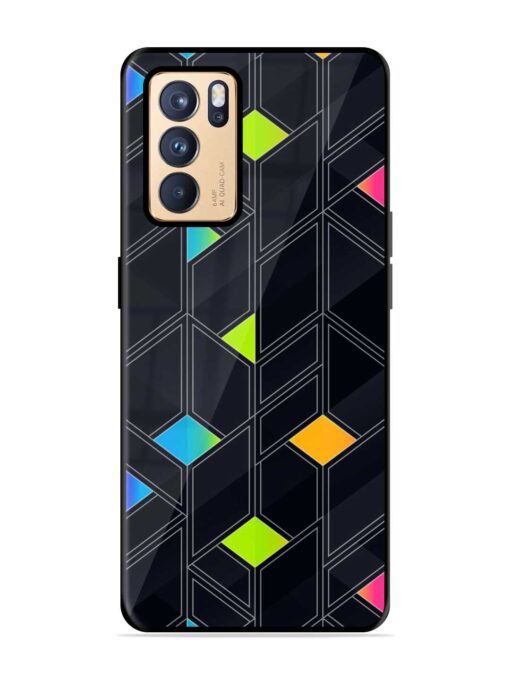 Abstract Mosaic Seamless Glossy Metal Phone Cover for Oppo Reno 6 Pro (5G)