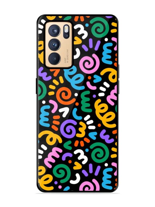 Colorful Seamless Vector Glossy Metal Phone Cover for Oppo Reno 6 Pro (5G) Zapvi