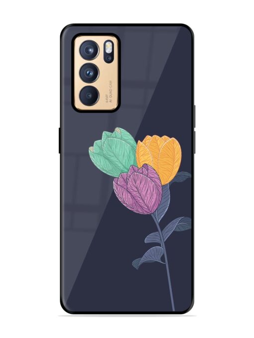 Flower Vector Glossy Metal Phone Cover for Oppo Reno 6 Pro (5G) Zapvi