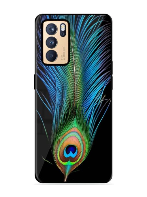 Peacock Feather Glossy Metal TPU Phone Cover for Oppo Reno 6 Pro (5G)