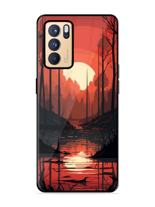 Natural Landscape Glossy Metal Phone Cover for Oppo Reno 6 Pro (5G)