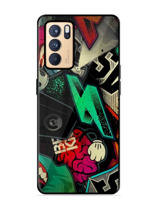 Graffiti Art Glossy Metal Phone Cover for Oppo Reno 6 Pro (5G) Zapvi