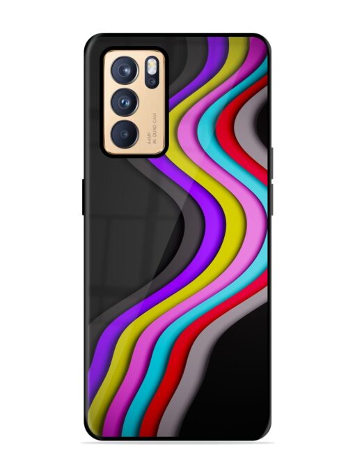 Liquid Blue Abstract Glossy Metal Phone Cover for Oppo Reno 6 Pro (5G) Zapvi