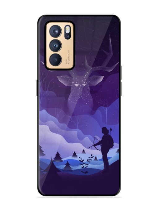 Deer Forest River Glossy Metal Phone Cover for Oppo Reno 6 Pro (5G) Zapvi