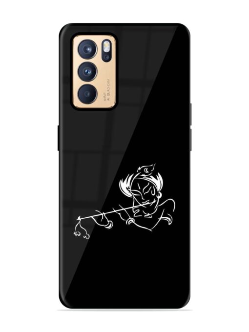 Krishna Flute Glossy Metal Phone Cover for Oppo Reno 6 Pro (5G) Zapvi