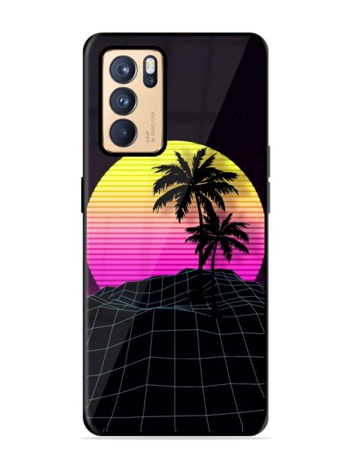 Coconut Vector Glossy Metal Phone Cover for Oppo Reno 6 Pro (5G) Zapvi