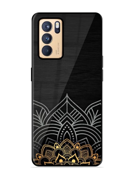 Decorative Golden Pattern Glossy Metal Phone Cover for Oppo Reno 6 Pro (5G)