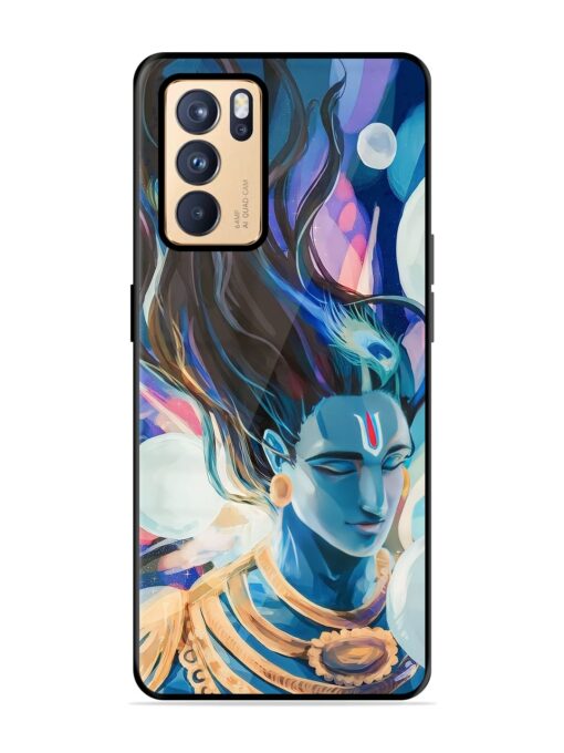 Bhagwan Sri Krishna Glossy Metal Phone Cover for Oppo Reno 6 Pro (5G)