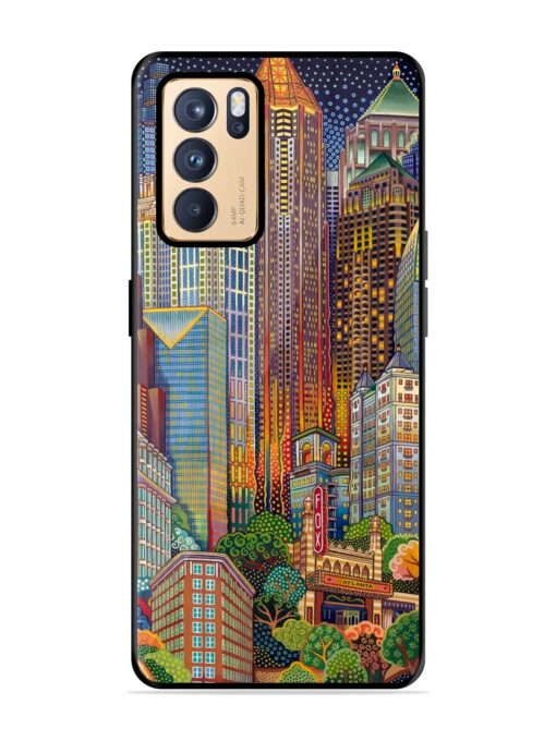 Cityscapes Art Glossy Metal Phone Cover for Oppo Reno 6 Pro (5G) Zapvi