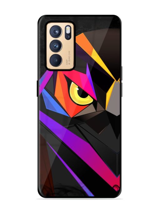 Wpap Owl Glossy Metal Phone Cover for Oppo Reno 6 Pro (5G) Zapvi