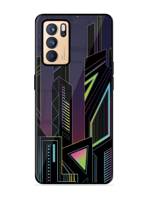 Neon Dreamscape Glossy Metal Phone Cover for Oppo Reno 6 Pro (5G) Zapvi