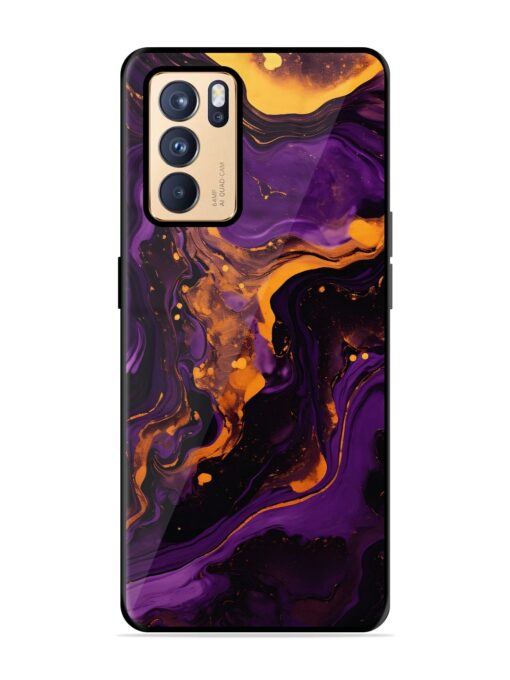 Painting Of A Purple Glossy Metal Phone Cover for Oppo Reno 6 Pro (5G) Zapvi