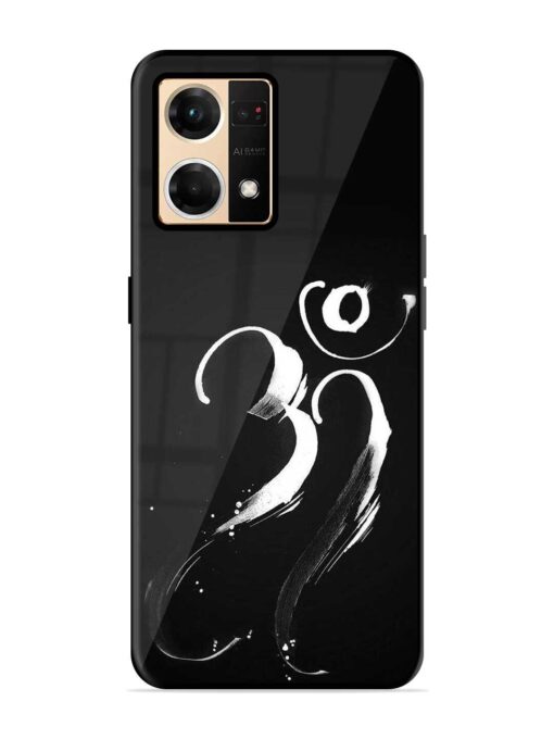 Om Logo Glossy Metal Phone Cover for Oppo Reno 7 (4G)