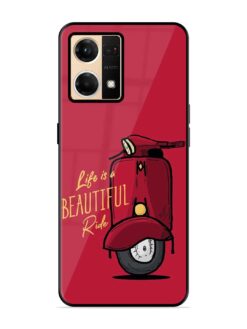 Life Is Beautiful Rides Glossy Metal Phone Cover for Oppo Reno 7 (4G)