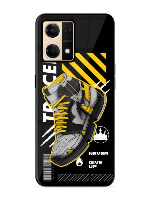 Shoe Background Glossy Metal Phone Cover for Oppo Reno 7 (4G) Zapvi