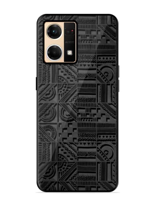 Seamless Pattern Glossy Metal Phone Cover for Oppo Reno 7 (4G)