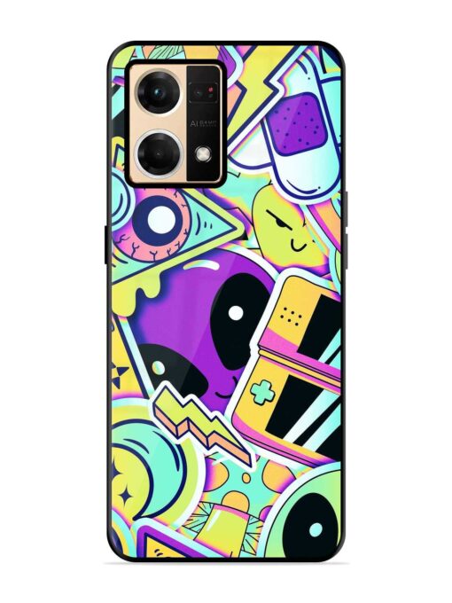 Scratch Art Glossy Metal Phone Cover for Oppo Reno 7 (4G) Zapvi