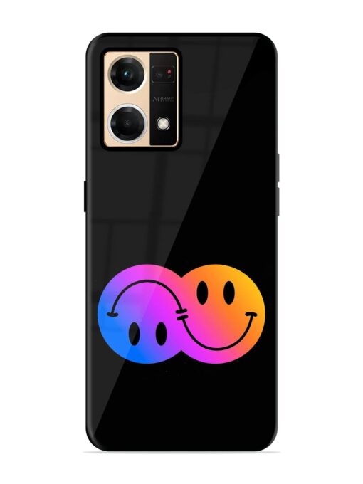 Gradient Smile Art Glossy Metal TPU Phone Cover for Oppo Reno 7 (4G)