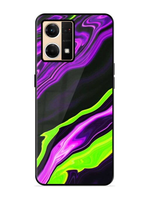 Bright Fluid Violet Glossy Metal Phone Cover for Oppo Reno 7 (4G) Zapvi