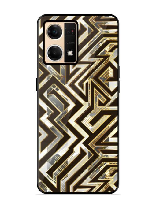 Technology Geometric Seamless Glossy Metal Phone Cover for Oppo Reno 7 (4G)