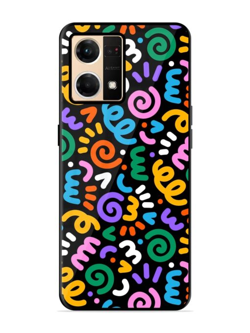 Colorful Seamless Vector Glossy Metal Phone Cover for Oppo Reno 7 (4G) Zapvi