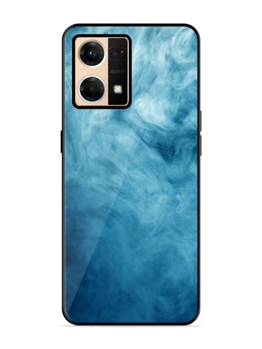 Blue Smoke Art Glossy Metal Phone Cover for Oppo Reno 7 (4G) Zapvi