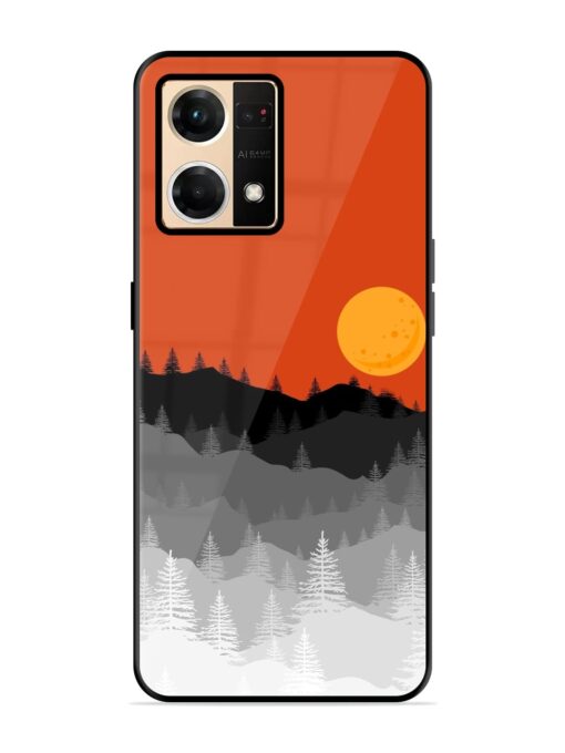 Mountain Lofi Sun Glossy Metal Phone Cover for Oppo Reno 7 (4G)