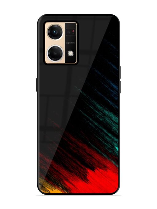 Color Pattern Glossy Metal Phone Cover for Oppo Reno 7 (4G)