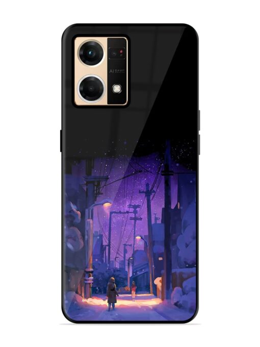 Winter Anime Art Glossy Metal Phone Cover for Oppo Reno 7 (4G) Zapvi