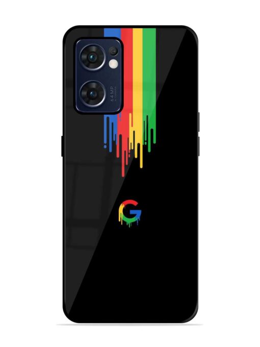 Google Logo Glossy Metal Phone Cover for Oppo Reno 7 (5G)