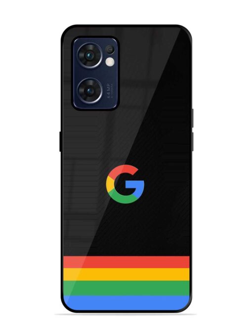 Google Logo Art Glossy Metal Phone Cover for Oppo Reno 7 (5G) Zapvi