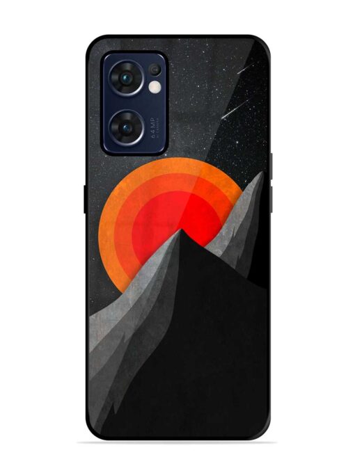 Black Mountain Glossy Metal Phone Cover for Oppo Reno 7 (5G) Zapvi