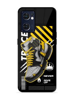 Shoe Background Glossy Metal Phone Cover for Oppo Reno 7 (5G)