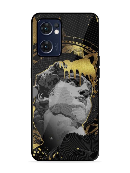 Roman Face Glossy Metal Phone Cover for Oppo Reno 7 (5G)