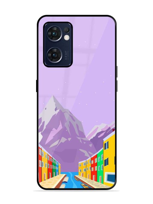 Venice City Illustration Glossy Metal Phone Cover for Oppo Reno 7 (5G)