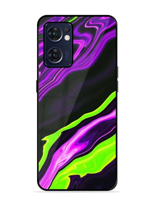 Bright Fluid Violet Glossy Metal Phone Cover for Oppo Reno 7 (5G) Zapvi