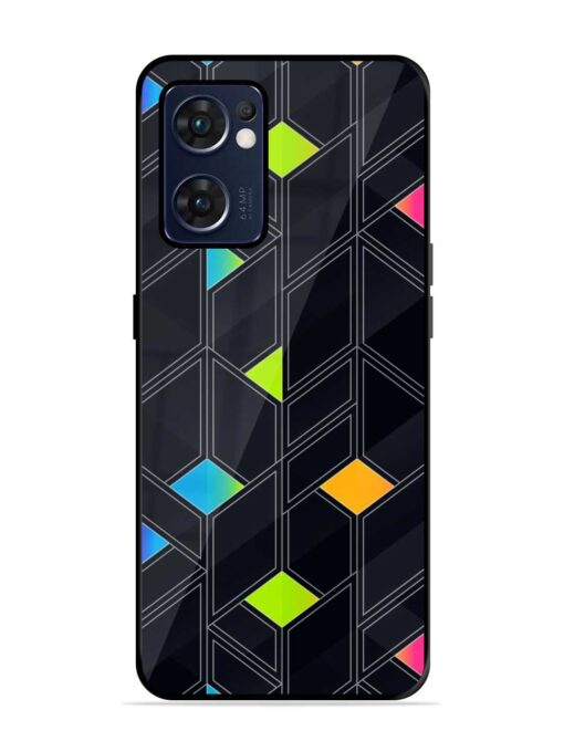 Abstract Mosaic Seamless Glossy Metal Phone Cover for Oppo Reno 7 (5G) Zapvi