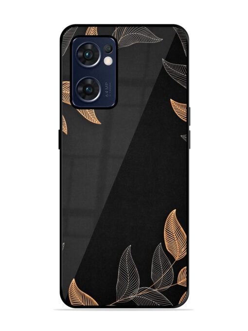 Foliage Art Glossy Metal Phone Cover for Oppo Reno 7 (5G) Zapvi