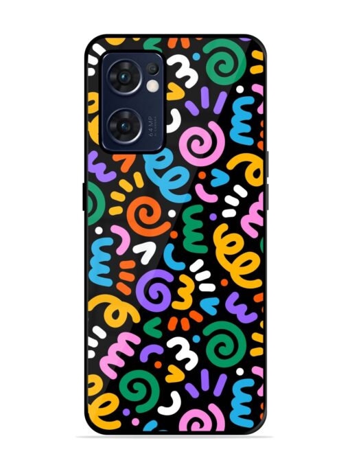 Colorful Seamless Vector Glossy Metal Phone Cover for Oppo Reno 7 (5G)