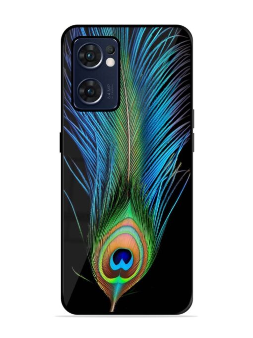 Peacock Feather Glossy Metal TPU Phone Cover for Oppo Reno 7 (5G) Zapvi