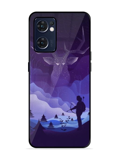 Deer Forest River Glossy Metal Phone Cover for Oppo Reno 7 (5G) Zapvi