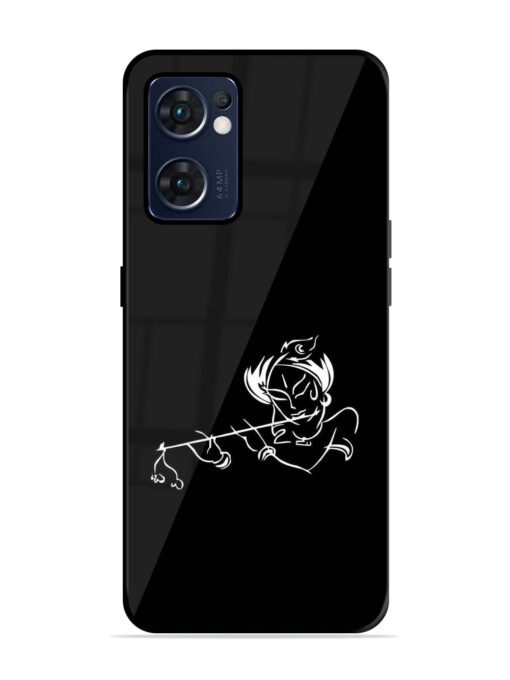 Krishna Flute Glossy Metal Phone Cover for Oppo Reno 7 (5G)