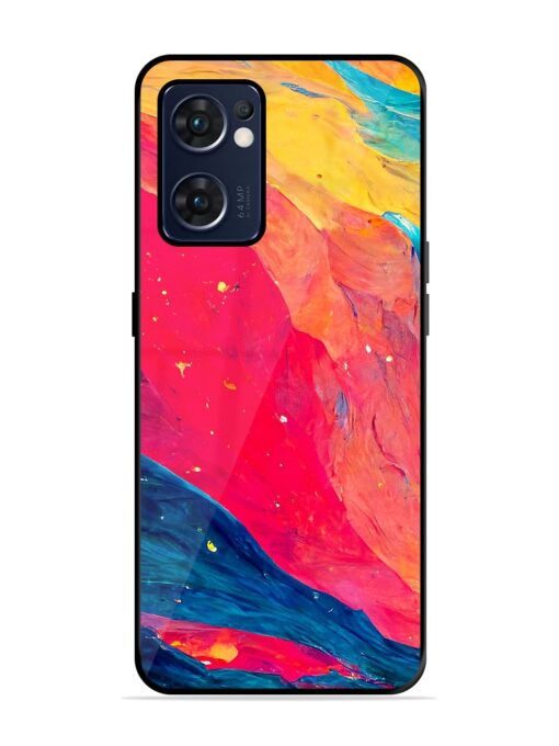 Starry Night Glossy Metal Phone Cover for Oppo Reno 7 (5G) Zapvi